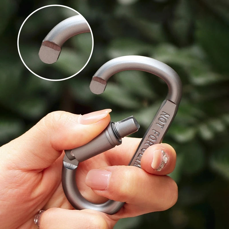 1/5 Camping Backpack Keychain Tent Hook Survival Buckle Tactical Carabiner Aluminium Alloy Mountaineering Buckle Camping Tool