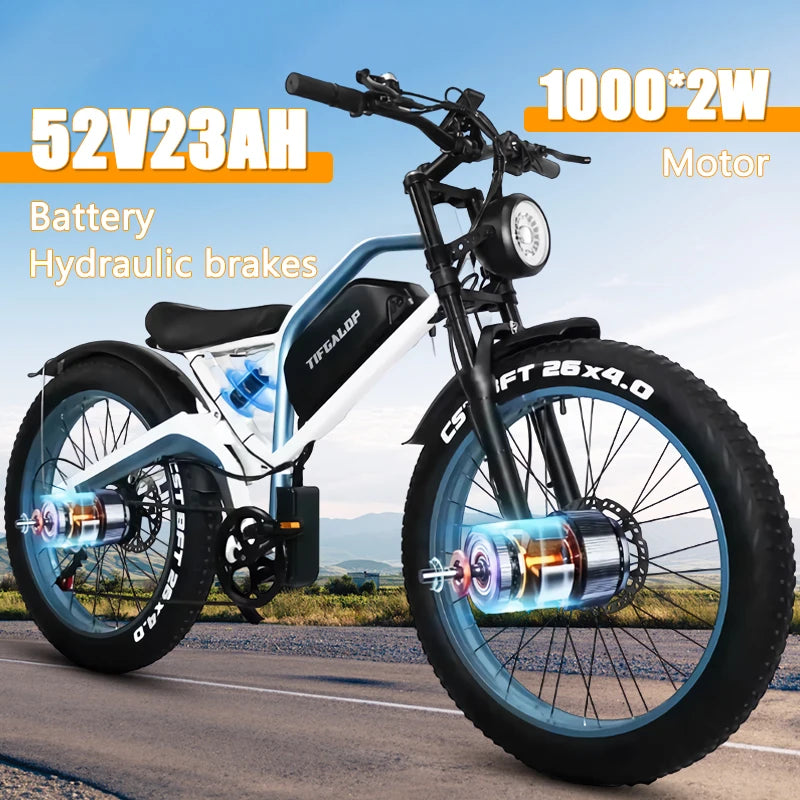 Factory direct delivery of 2025 new adult electric bicycle 2000W 52V 23Ah mountain cross-country urban electric bicycle