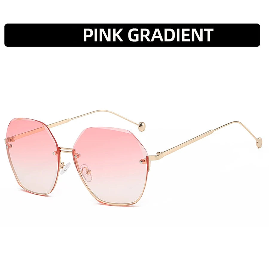 Brand Design 2025 Fashion New Polygonal Metal Sunglasses Retro Ladies Glasses Classic Trend Luxury Driving Travel Eyewear