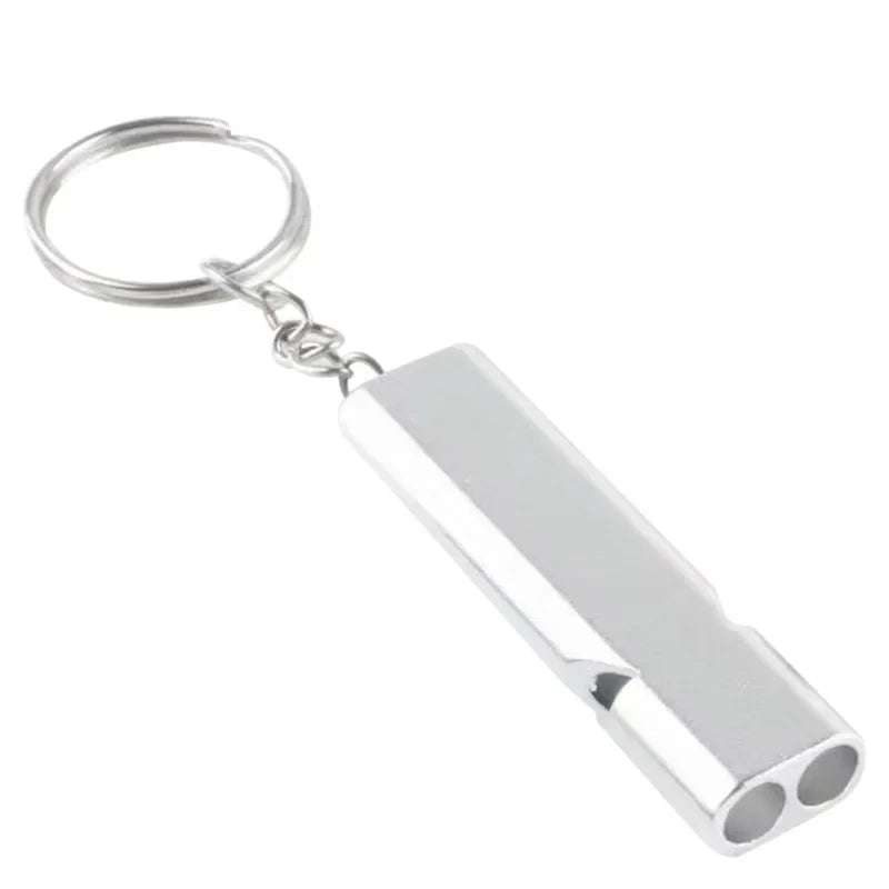 Dual Frequency Survival Whistle Flat Metal Whistle for Outdoor Hiking Climbing Emergence Whistle Cheerleading Souvenirs