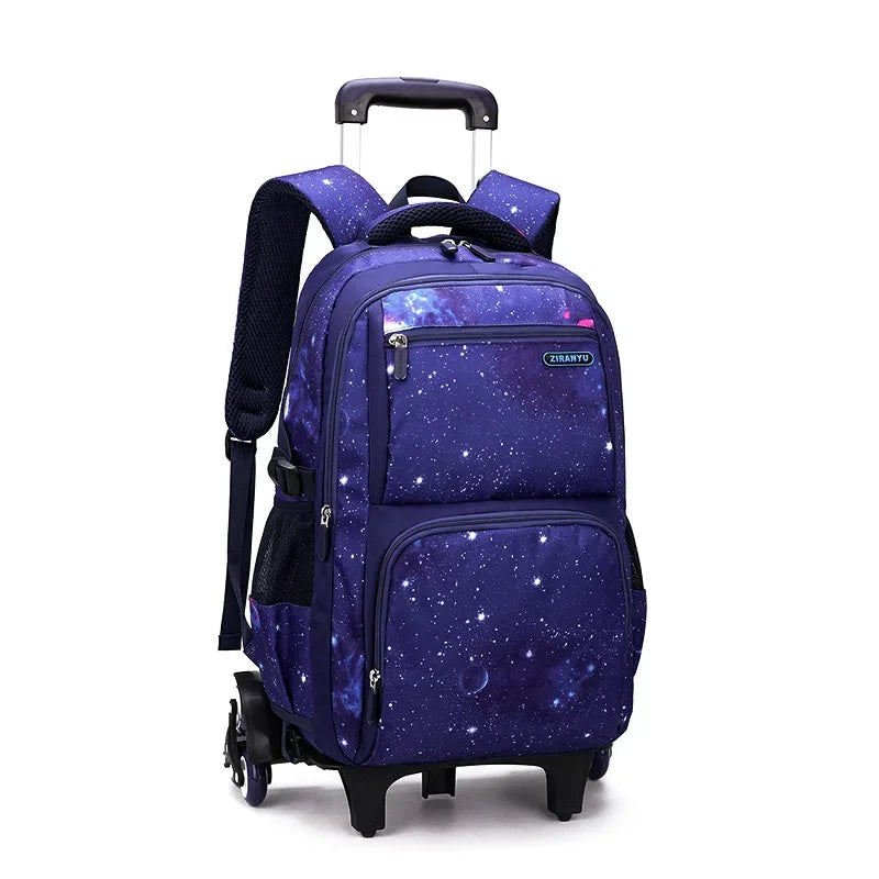 School Bag Kids Rolling Backpack for Boy Wheeled Backpack School Bag With Wheels Trolley Bookbag Carry on Luggage with Lunch Bag