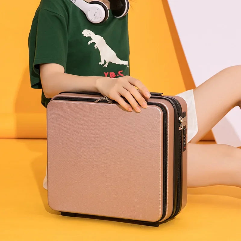 16 Inch Carry on Suitcase Travel Luggage Case Women Small Wash Bag Makeup Case Cabin Luggage Men's Business Portable Suitcase