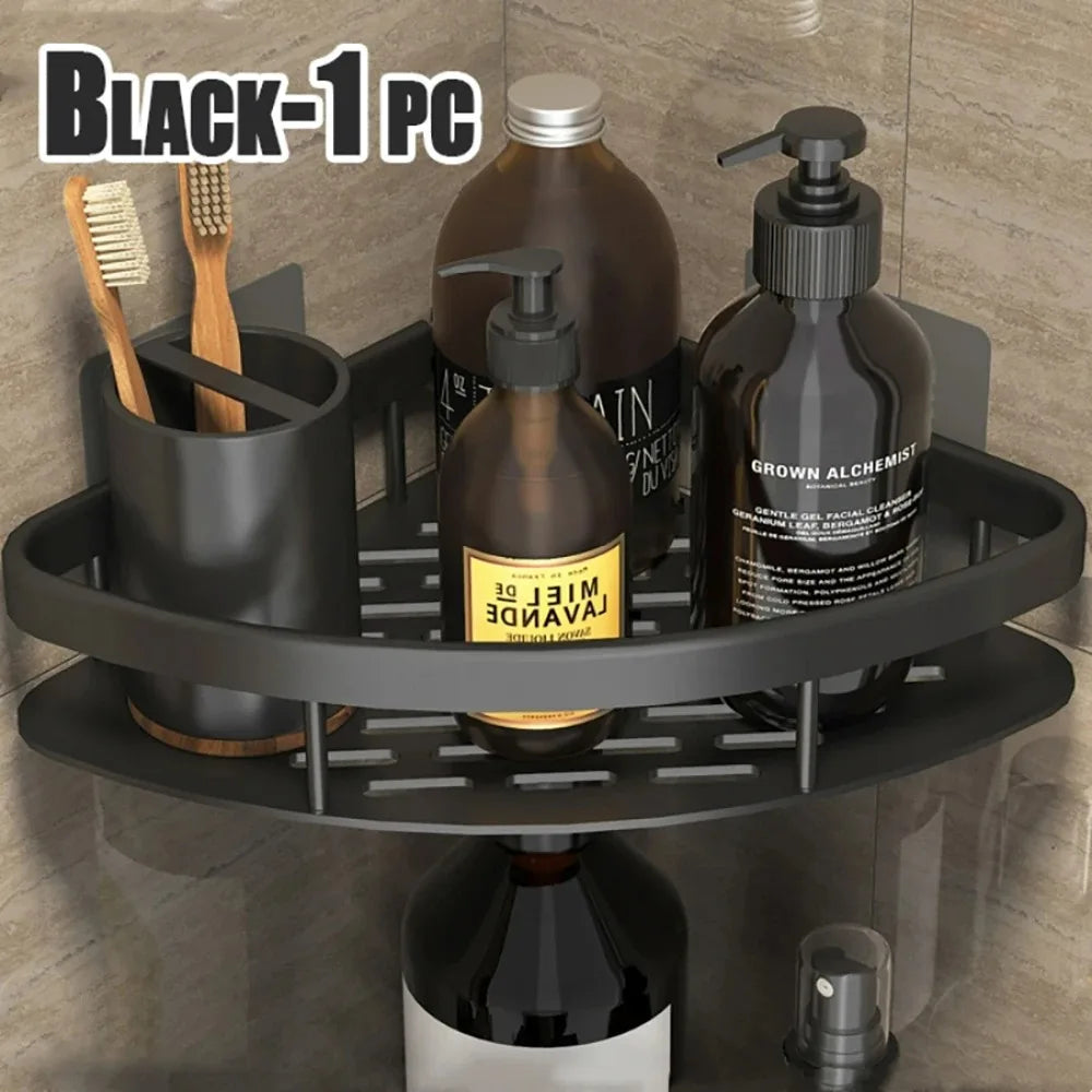 High Quality Wall Mounted Rectangular Rack Bathroom Storage Rack Towel Rack Wall Shower Shampoo Rack Drill Free Rack Tripod