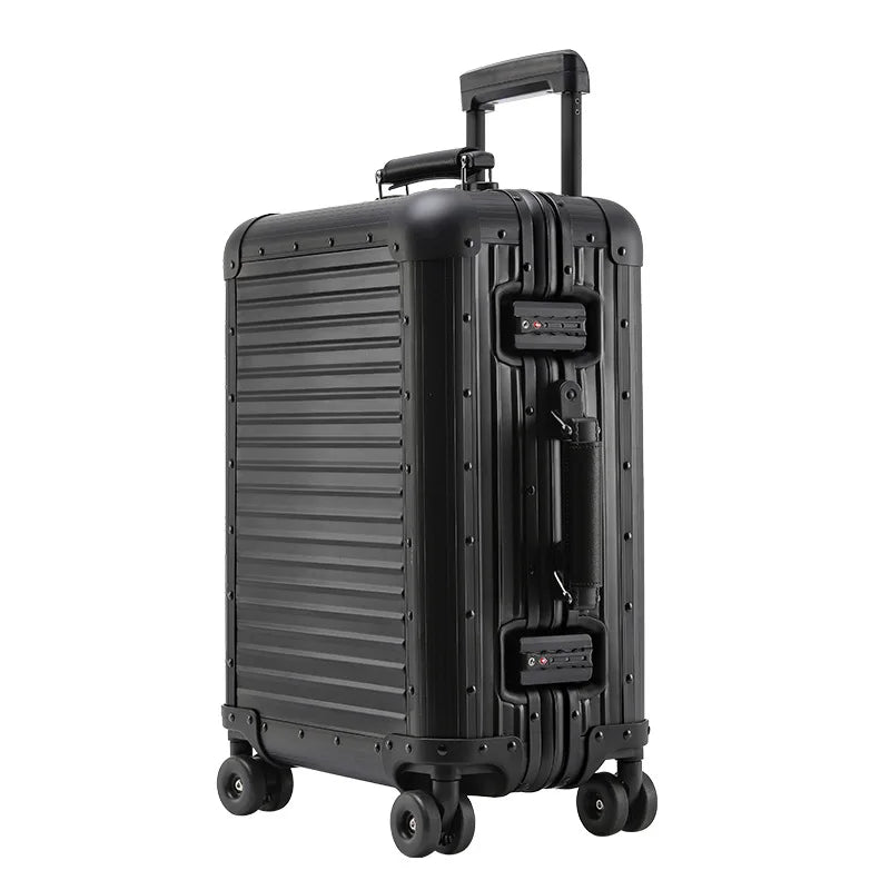 KLQDZMS New Suitcase All Aluminum Magnesium Alloy Boarding Box Men's Business Trolley Case 20"24 Inch Travel Bag Luggage