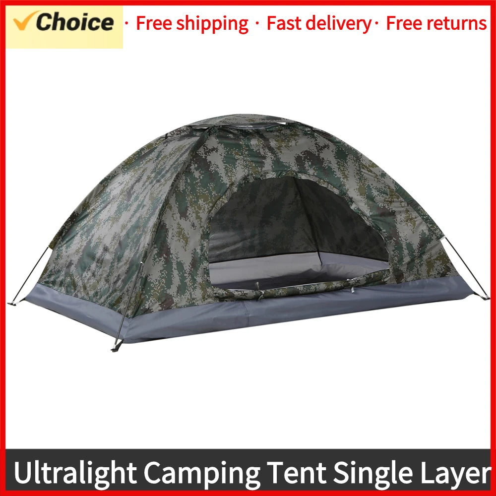 Outdoor Tent Ultralight Camping Tent Single Layer Portable Water-Resistant Tent Anti-UV UPF 30+ for Outdoor Beach Fishing