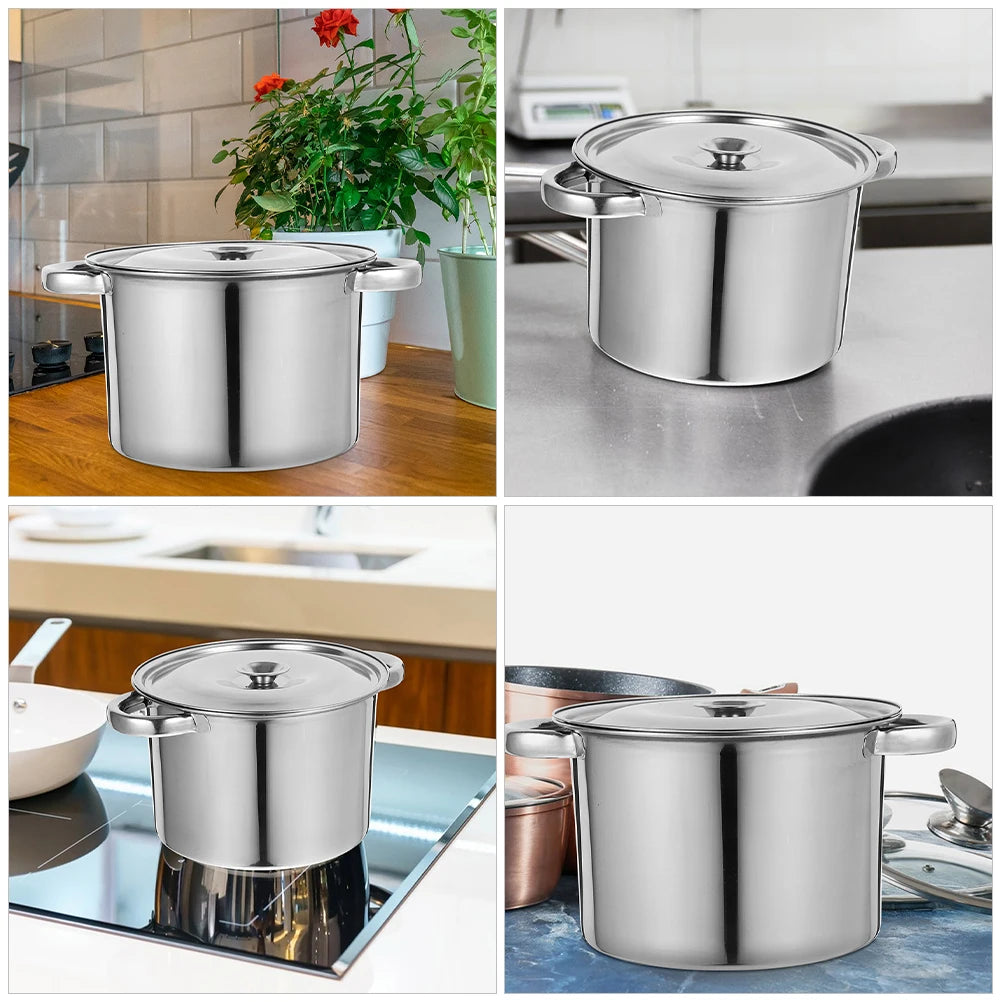 Stock Pot Stainless Steel Large Capacity Stockpot Large Capacity Stockpot Soup Bucket Sauce Pot Water Pitcher Steamer Cookware