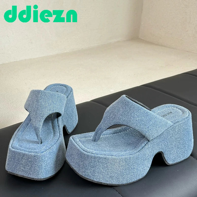 Pumps Flip Flops Slippers Shoes For Ladies New 2025 Female Footwear Platform Wedges Women Slippers Fashion Slides Heels Shoes