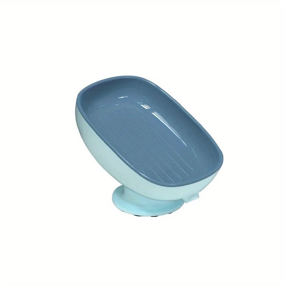 1pc Creative Soap Dish, Drain Soap Tray, Soap Holder With Suction Cup, Soap Rack For Bathroom Accessories