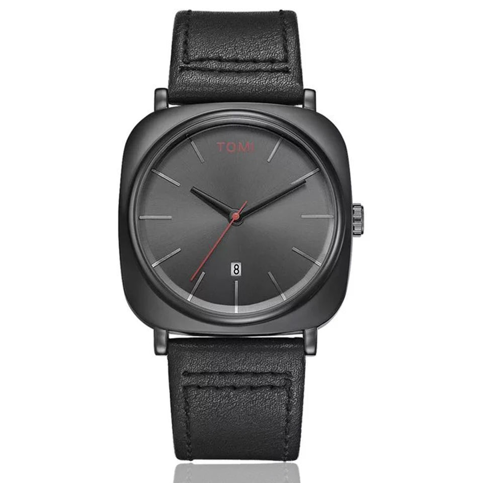 Elegant Watch for Men Simple Style Men Quartz Wrist Watches Casual Leather New Wristwatch Minimalist Black White Brown Man Clock
