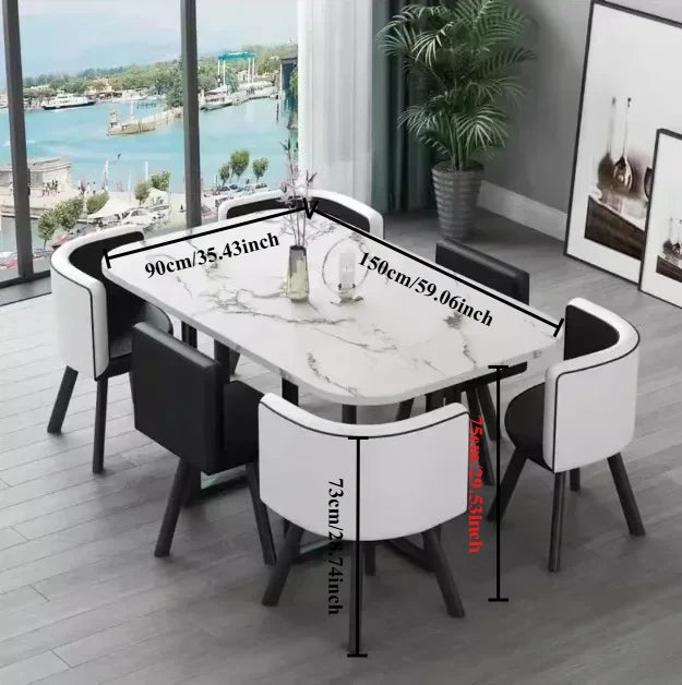 Dining Table, Rectangular for Dining Room/living Room, Kitchen Dining Table Set with Metal Legs