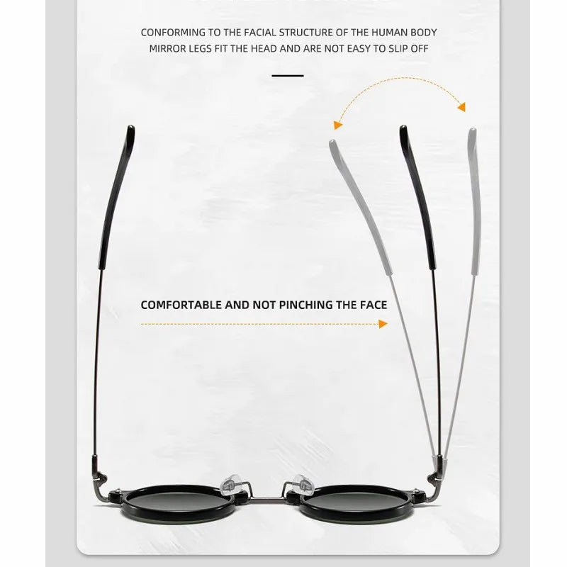 Round Sunglasses For Men Women Retro Steampunk Sun Glasses Male Female Brand Designer Metal Frame Eyewear Shades Oculos De Sol