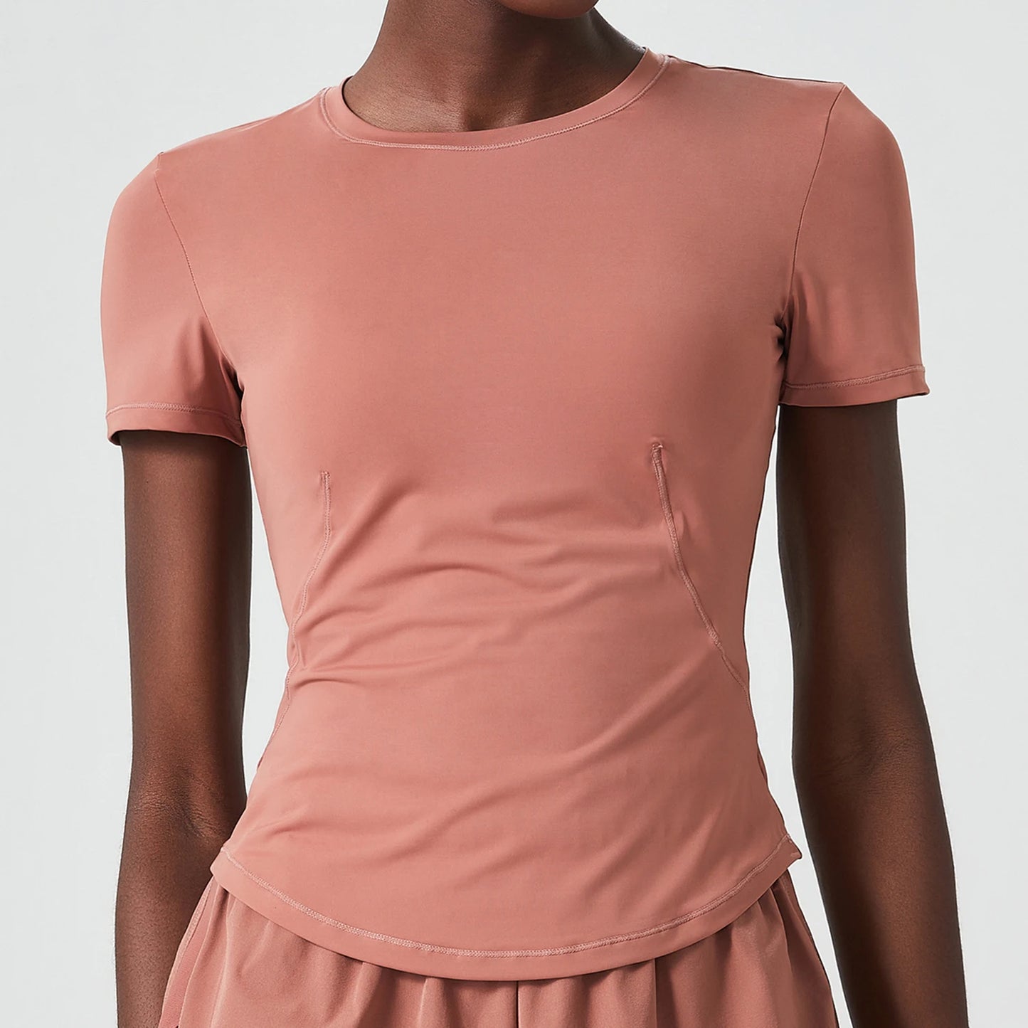 2025 Women's Yoga Tops Chic Solid Color Gym Short Sleeve T-Shirt Slim Fit Shirts Summer Streetwear Basic Crop Tops Gym Wear