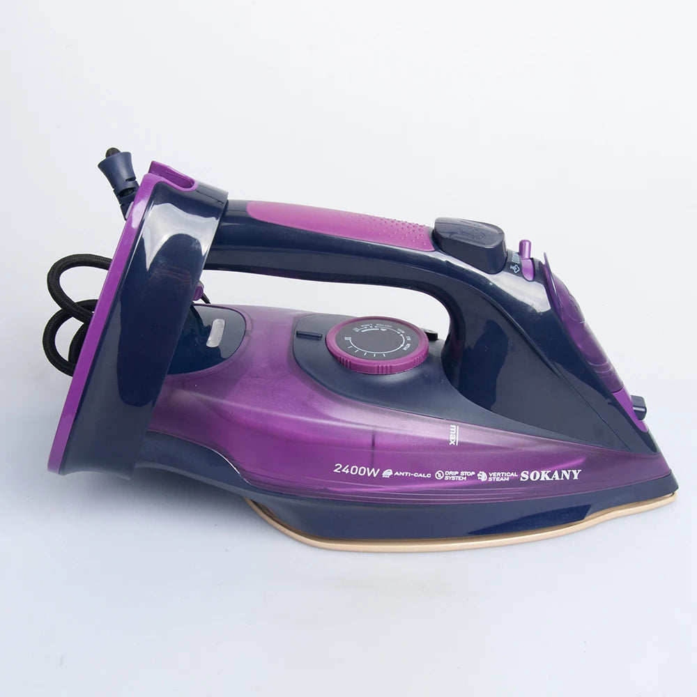 Steam Iron for Clothes, 2400W Rapid Even Heat, Portable Steam-Dry & Steam Iron - Non-Stick Ceramic Soleplate Home Steam Iron
