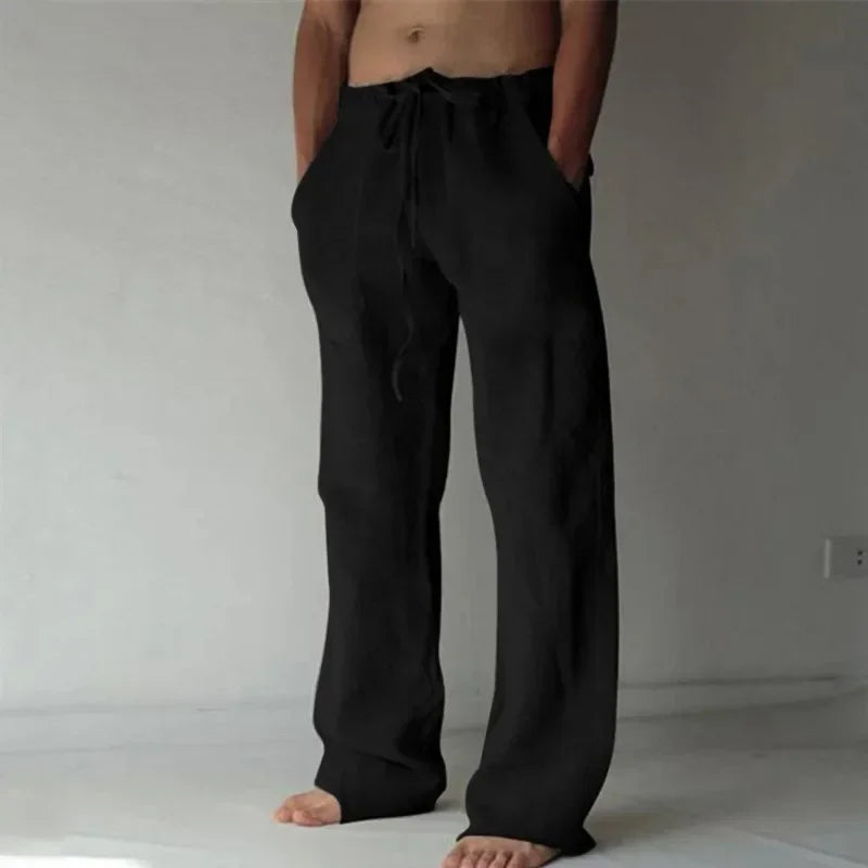 Men's Cotton Linen Casual Pants Male Shorts Pants Breathable Trousers Fitness Streetwear for Men Clothing Jogging Autumn Summer