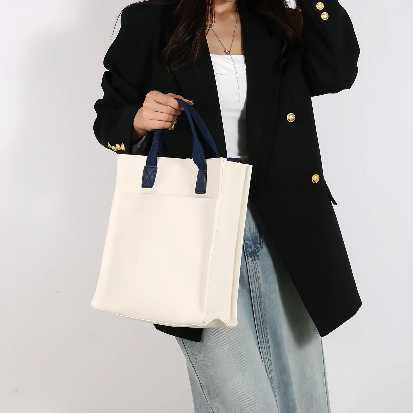 Women's Canvas Tote Bag - Large-capacity, lightweight, reusable eco-friendly shopping bag with adjustable crossbody straps-tan