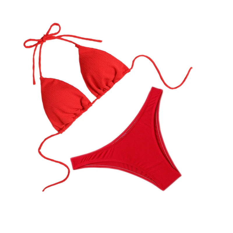 Sexy Mini Bikini 2023 Swimwear Strap Women's Swimwear Women's T-shaped Bikini Set 2-Piece Women's Swimwear Beach