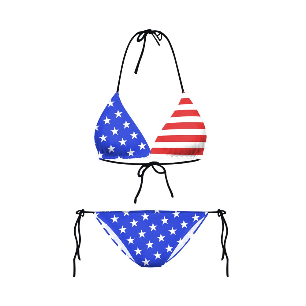 2023 Bikinis Mujer Women Bikinis Swimwear Beach Wear American Flag Bikini 3D Printed Sexy Swimsuit Bathing Suits