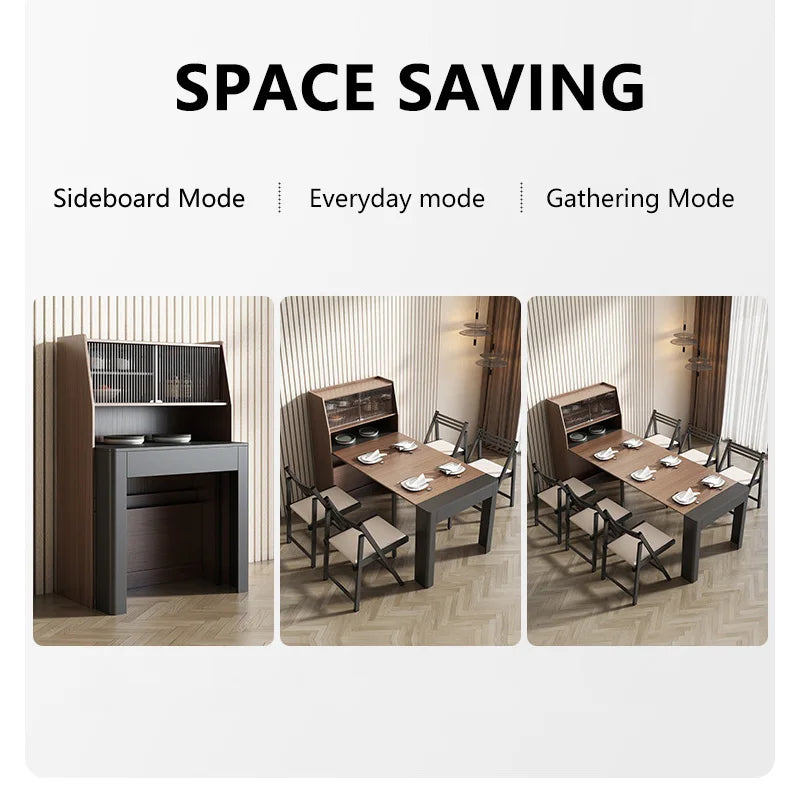 Rectangular Dining Table Extendable Dining Table Storage Multifunctional Dining Table Space Saving