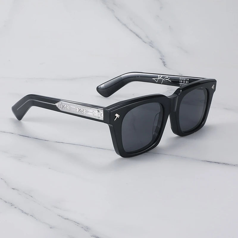 Japan Hand Made Thick Acetate Man Sunglasses QUENTIN Sun Glasses Outdoor Square Fishing Driving Gafas Lentes De Sol Hombre