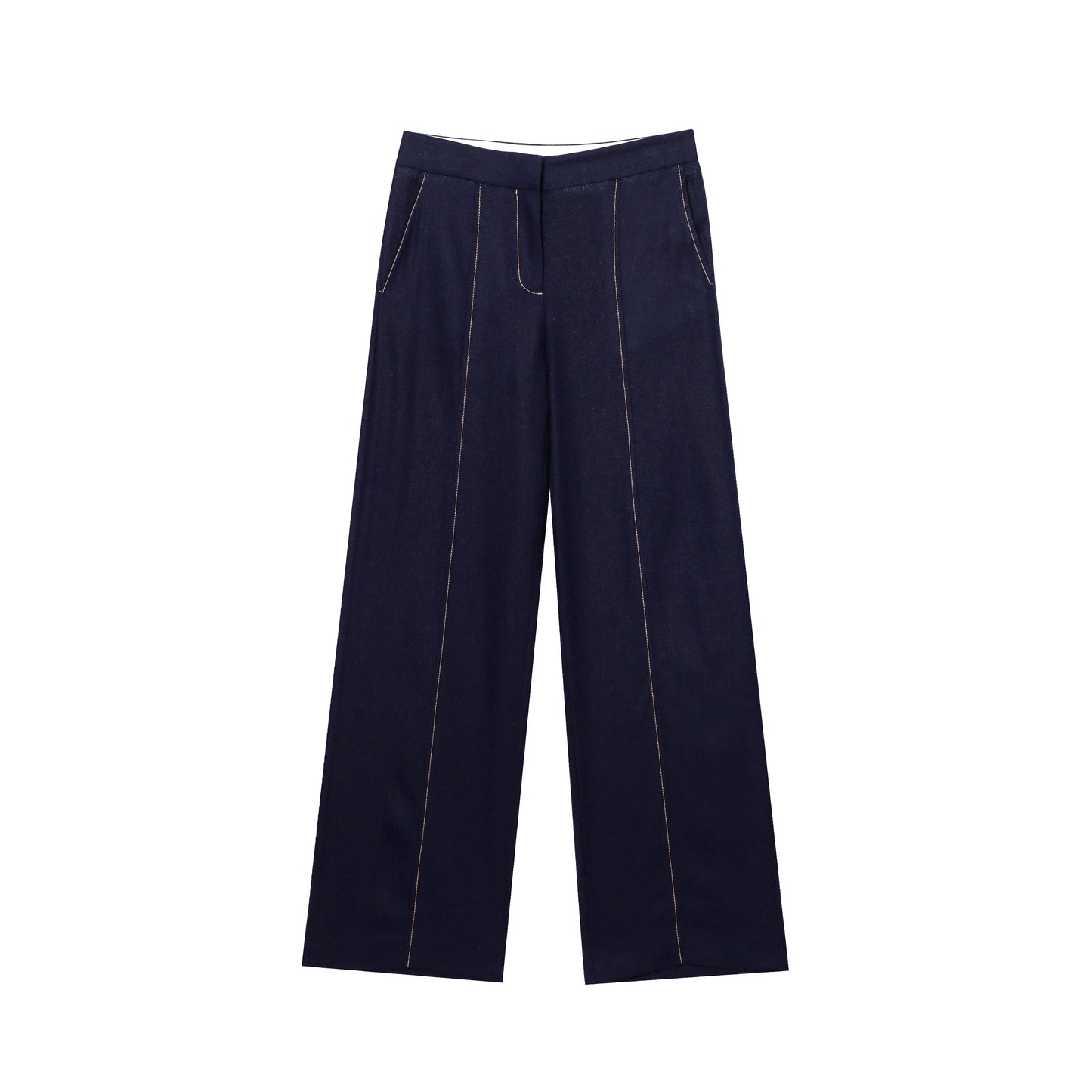 Women's clothing 2025 autumn new product fashion blended line decoration straight casual trousers