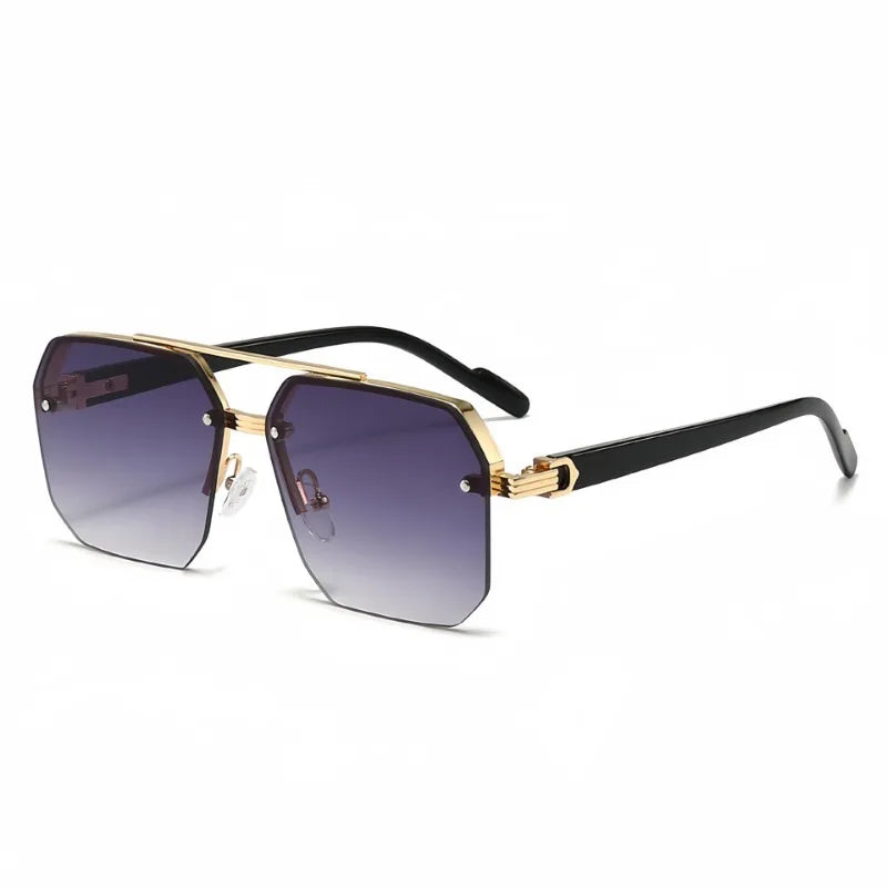 New men's driving sunglasses look slim and UV resistant, with a high-end feel and half frame design