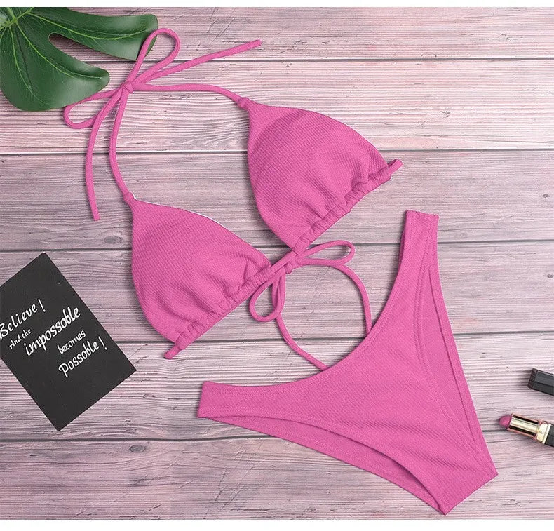2023 Monochrome Women's Sexy Bikini Women's Swimwear Beach Bikini Beach Suit Bathrobe Swimwear