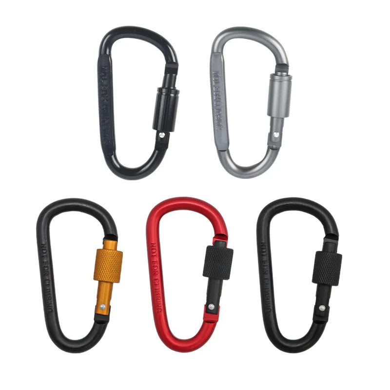 1/5 Camping Backpack Keychain Tent Hook Survival Buckle Tactical Carabiner Aluminium Alloy Mountaineering Buckle Camping Tool