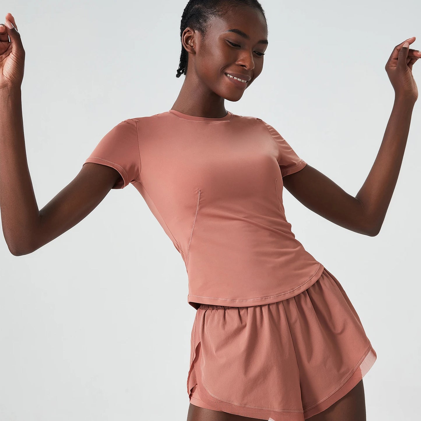 2025 Women's Yoga Tops Chic Solid Color Gym Short Sleeve T-Shirt Slim Fit Shirts Summer Streetwear Basic Crop Tops Gym Wear
