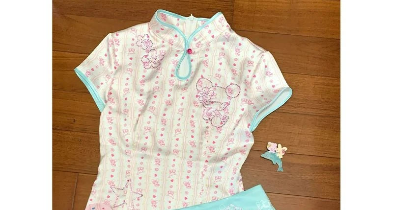 Women Clothing 2025 Two Piece Set Roupas Femme Stand Neck Short Sleeve Tops Print Bodycon Mini Skirt Outfits Sweet Summer Suit