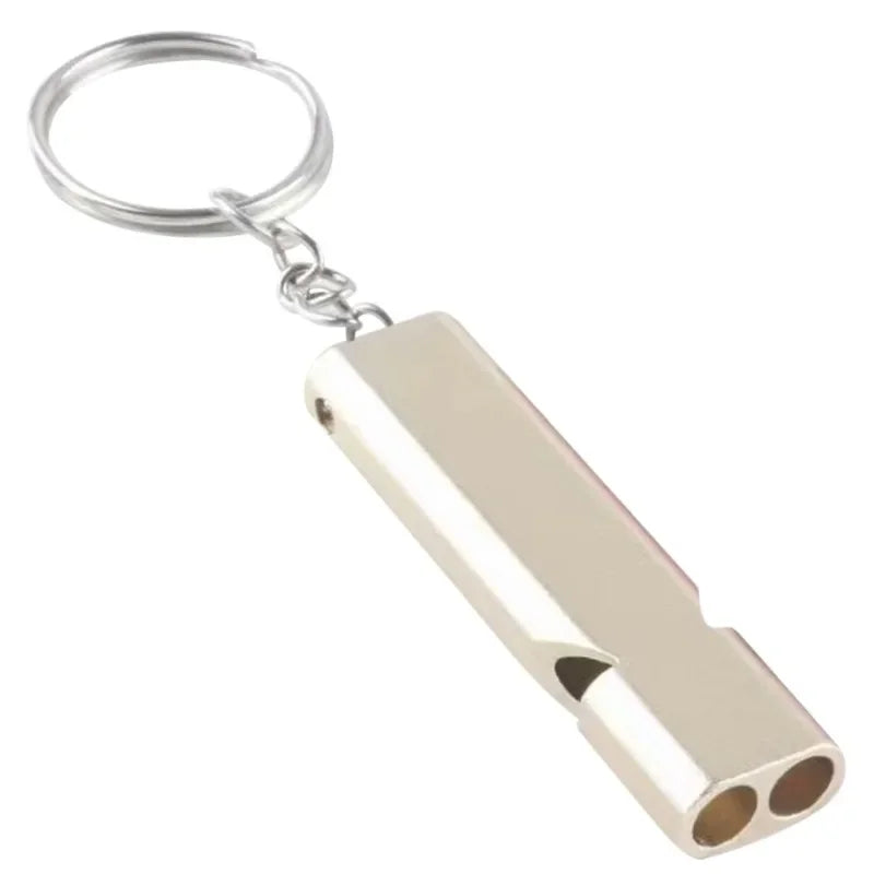 Dual Frequency Survival Whistle Flat Metal Whistle for Outdoor Hiking Climbing Emergence Whistle Cheerleading Souvenirs