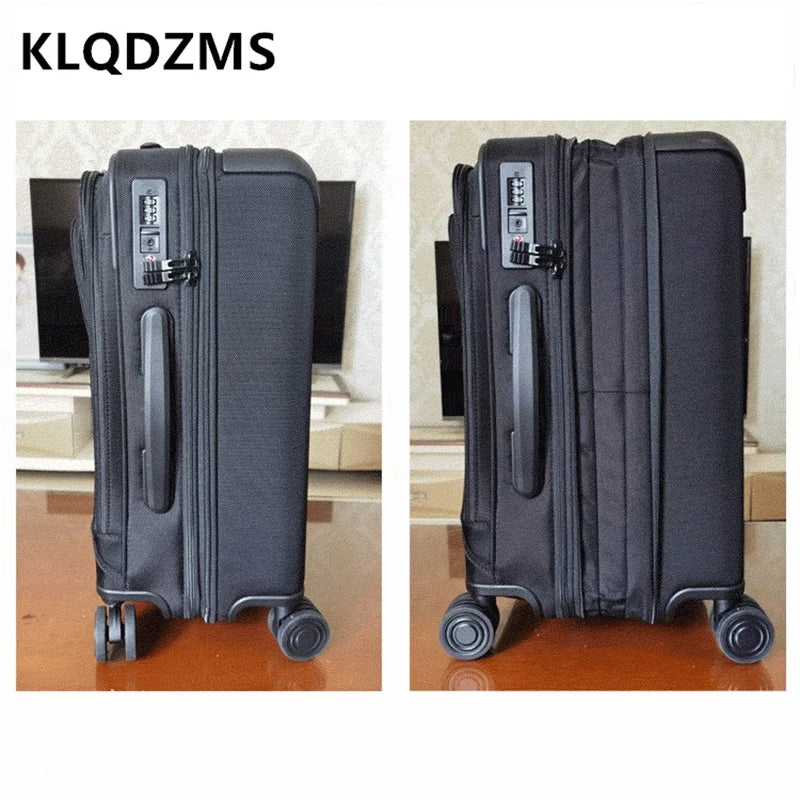 KLQDZMS Rolling Luggage 24Inch Oxford Cloth Trolley Case 20" Expandable Boarding Case Trolley Style Travel Bag Men's Suitcase