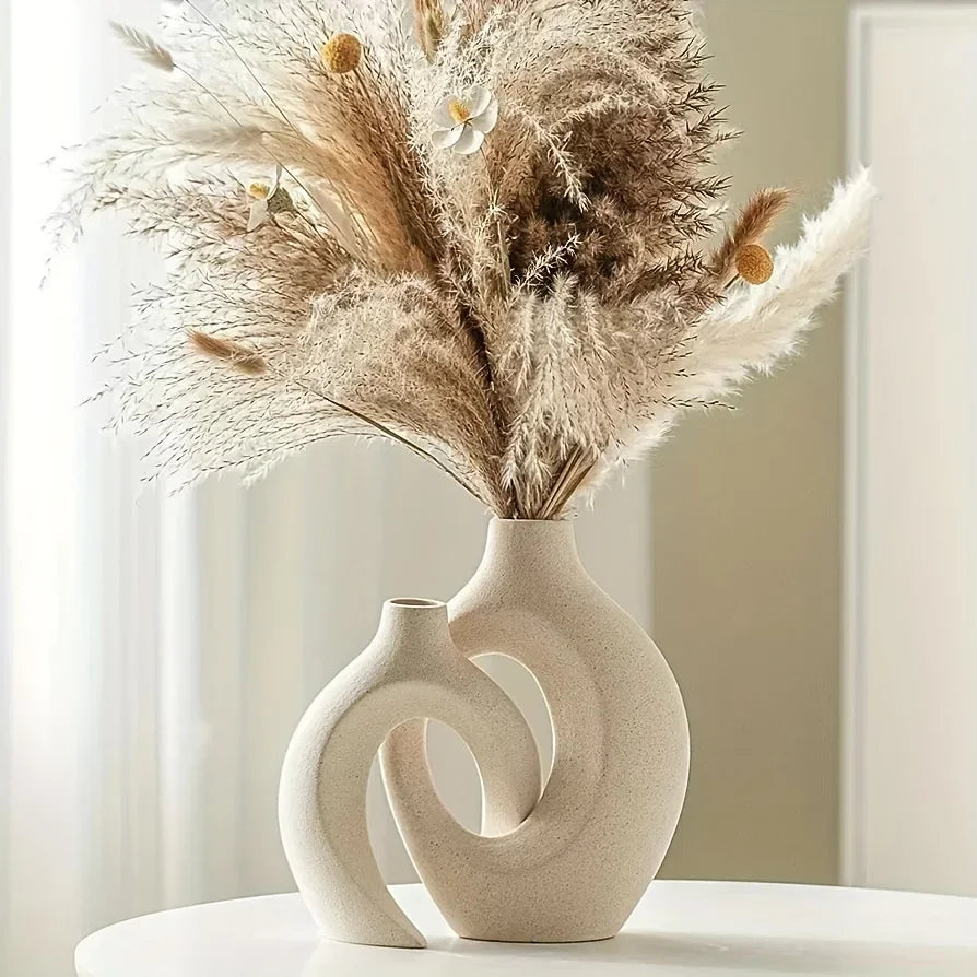 2pc ceramic vase artwork, living room bedroom study cafe and other decorations, Christmas gifts.