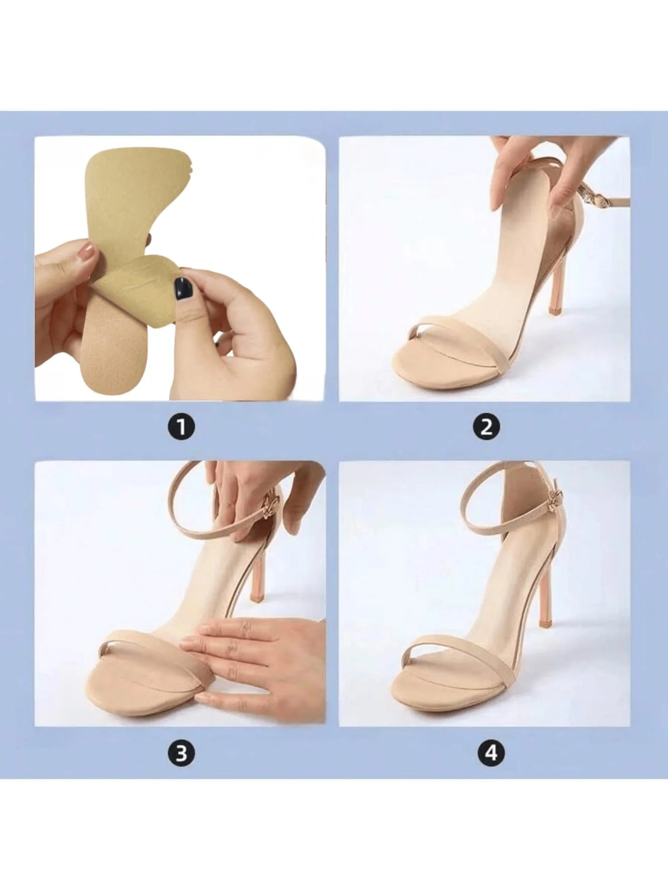6 pairs of women sandals sole pads, ultra-thin non-slip sweat-absorbent , stick firmly, preventing the foot from sliding forwa