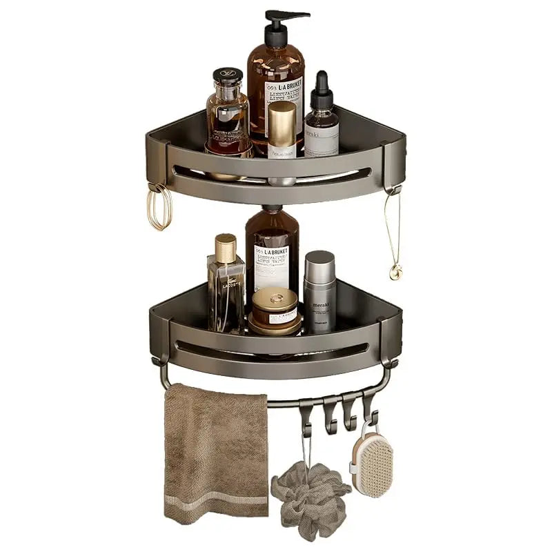 1/2/3Pcs Triangle Adhesive Shower Caddy Corner Shower Storage No Drilling Wall Mounted Bathroom Organizers and Storage
