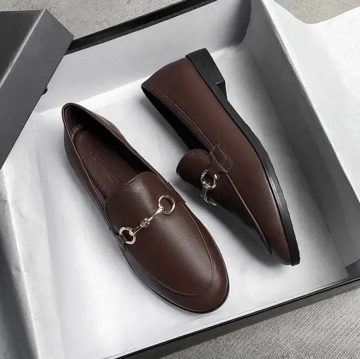 Womens Shoes Flats Loafers Ladies Fashion Leather Brand Sneakers Womens Designer Flat Ladies Shoes Woman Luxury Female Footwear