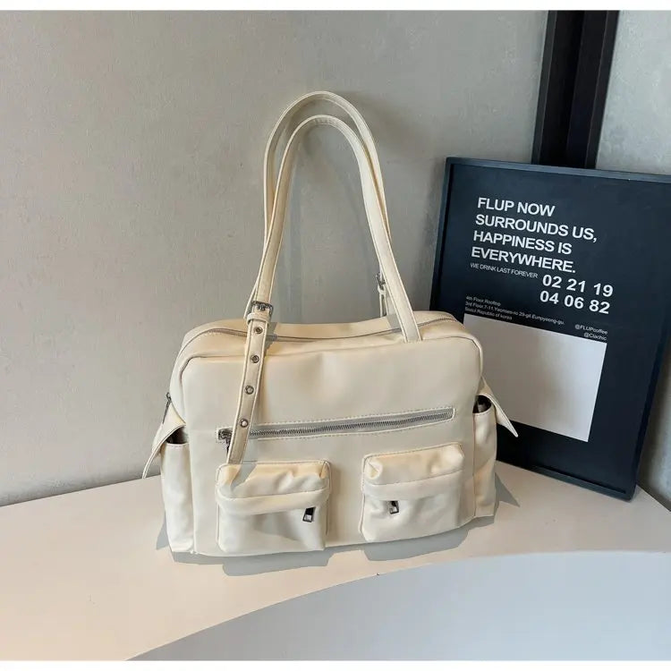 Women'S Bag Fashion Bowling Bag Red Shoulder Bag Vintage Motorcycle Bags For Ladies