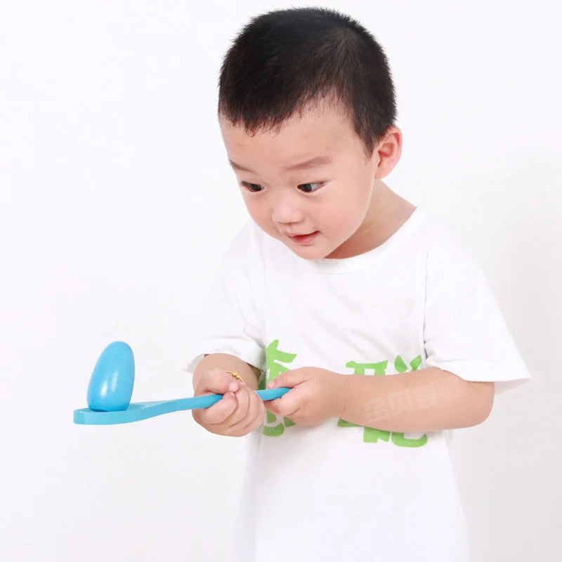 Wooden balance spoon parent-child game early education children's puzzle egg spoon toy outdoor sports balance toy 6Pcs