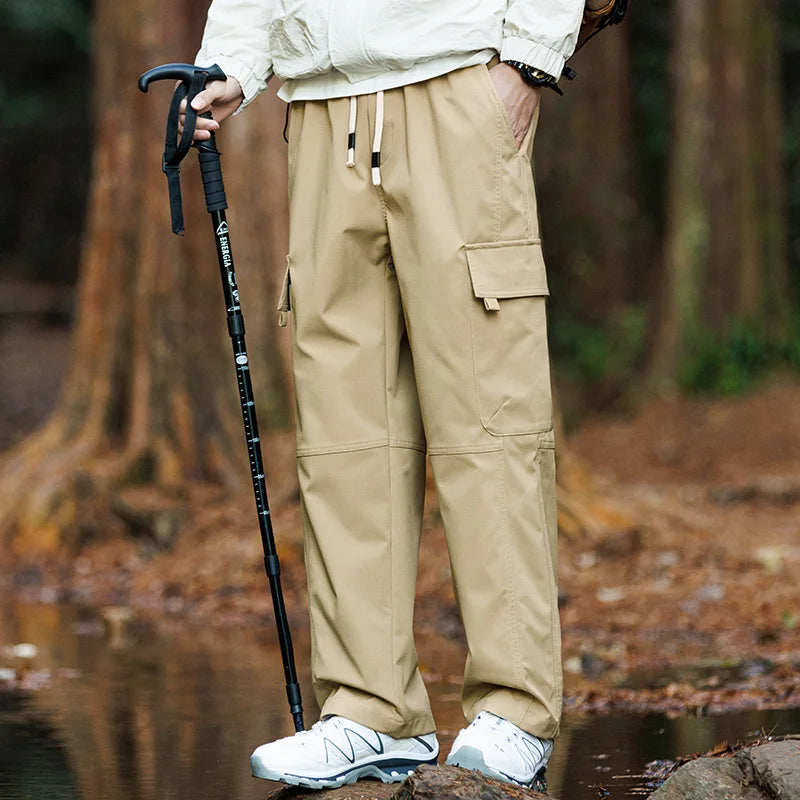 CHRLCK Men's Waterproof Hiking Pants Spring Summer Overalls Quick Drying Trousers Men Breathable Fishing Camping Outdoor Pants