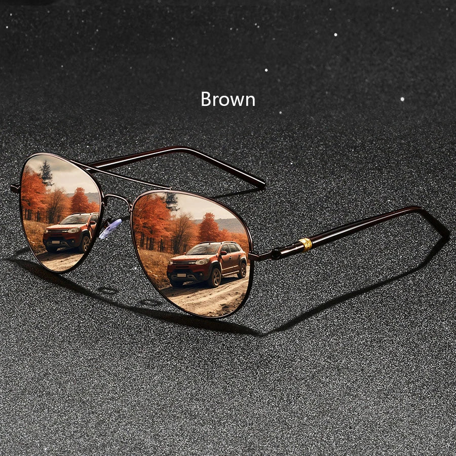Fashion Vintage Metal Frame Sunglasses Men Women Fishing Driving Man Luxury Brand Designer Sun Glasses Anti-Glare Eyewear UV400