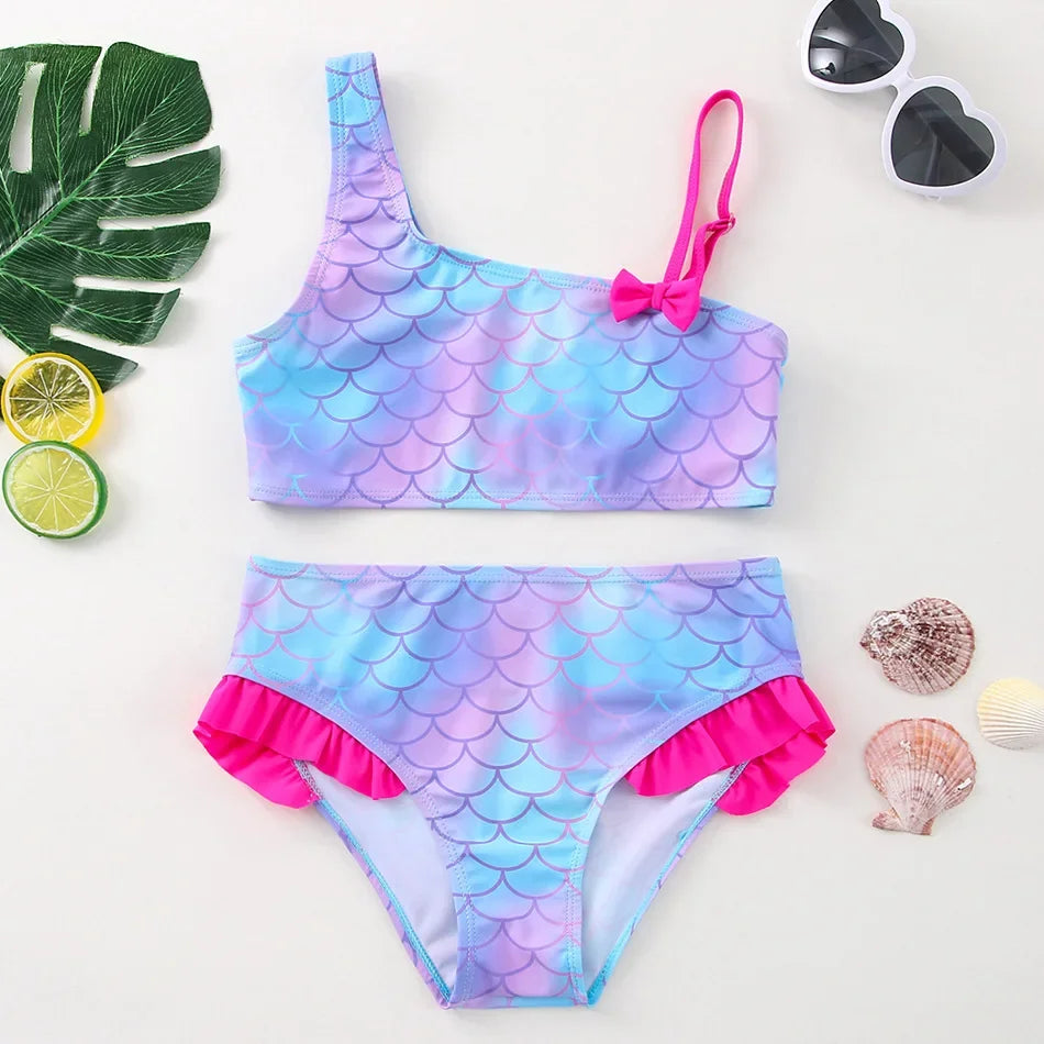 Girls Swimsuit Two Piece Hot Stamping Children's Swimwear Girls Beachwear Baby Swimwear Kids Swimwear Infant Baby Swimsuit