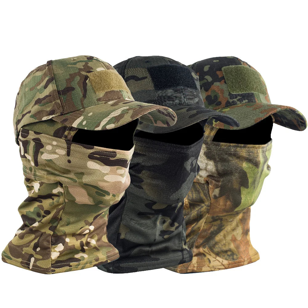 Tactical Camouflage Mask Hat Baseball Cap Beanies Skullies Unisex Hip Hop Knitted Cap Elastic Outdoor Cap