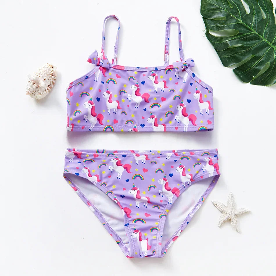 Girls Swimsuit Two Piece Hot Stamping Children's Swimwear Girls Beachwear Baby Swimwear Kids Swimwear Infant Baby Swimsuit