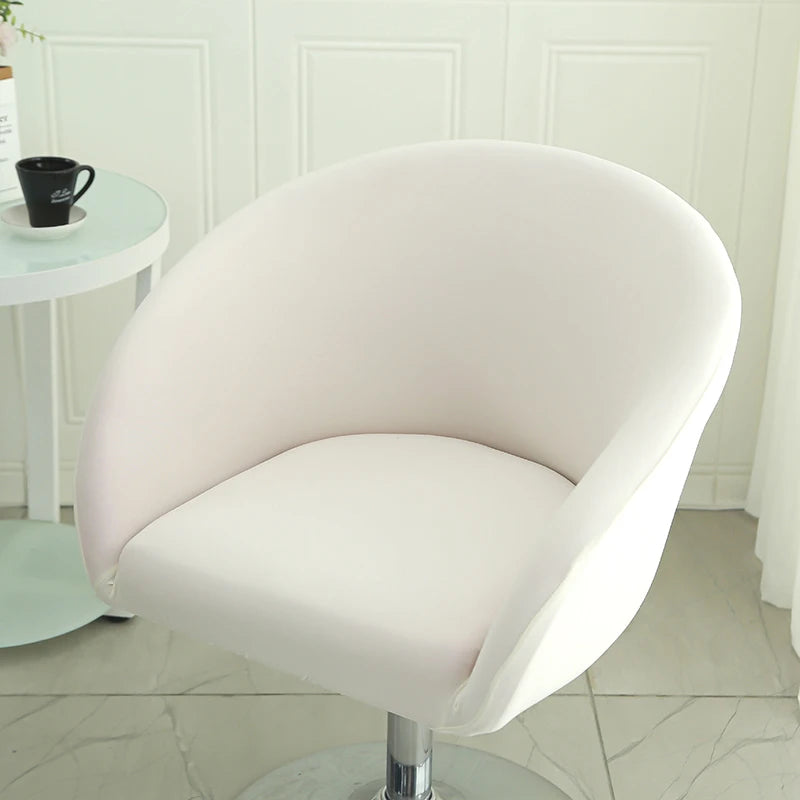 Semi-Circular Chair Cover Elastic Dining Chairs Slipcovers Accent Curved Chairs Dustproof Covers Armchair Seat Case Home Decor