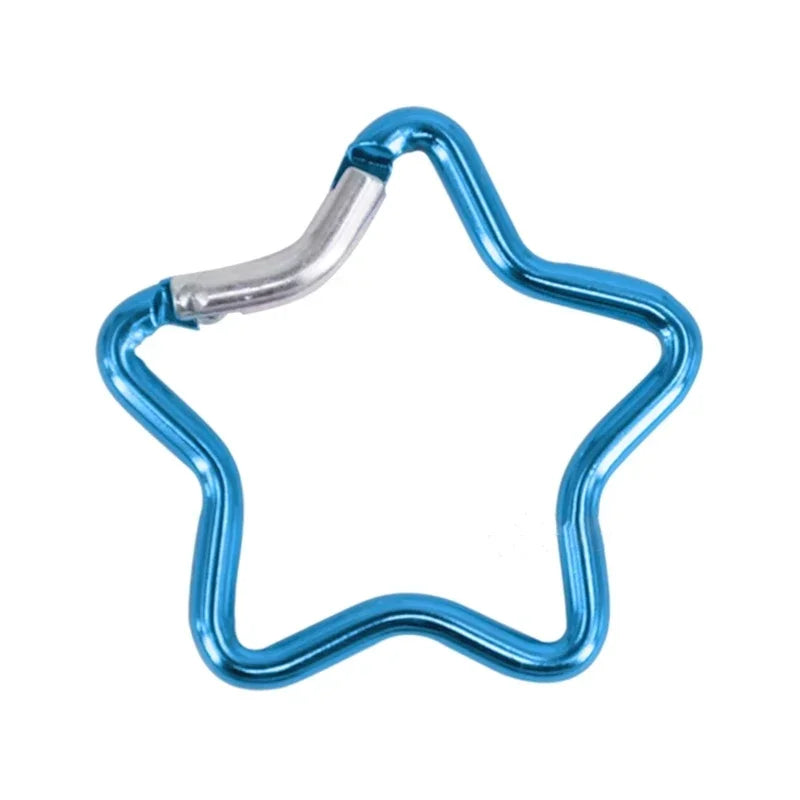 Outdoor Star Shaped Spring Locking Carabiner Clip Keychains for Backpack Camping Hiking Traveling Multicolour pcs