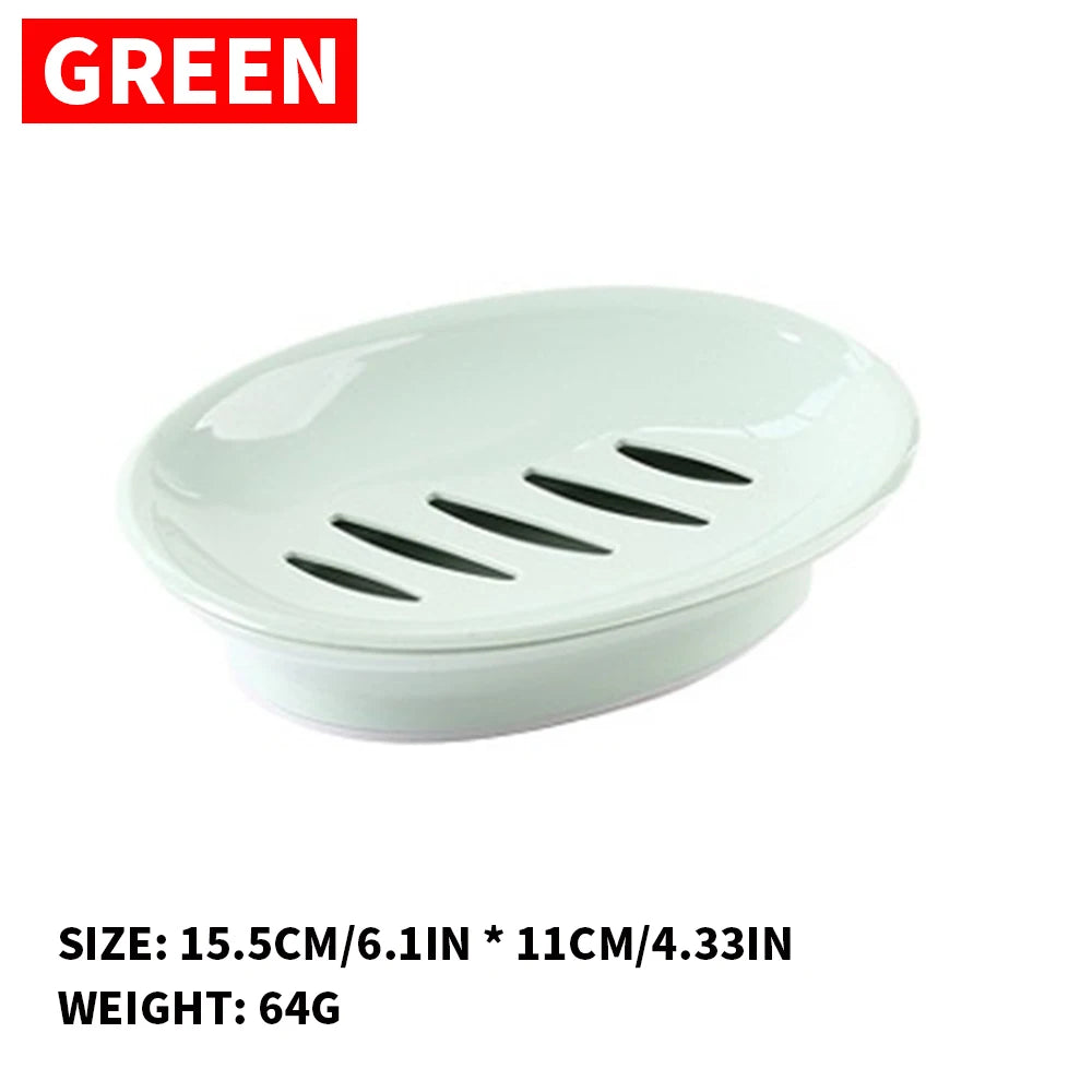 European oval soap box, toilet plastic, simple double compartment draining bathroom, face washing soap box