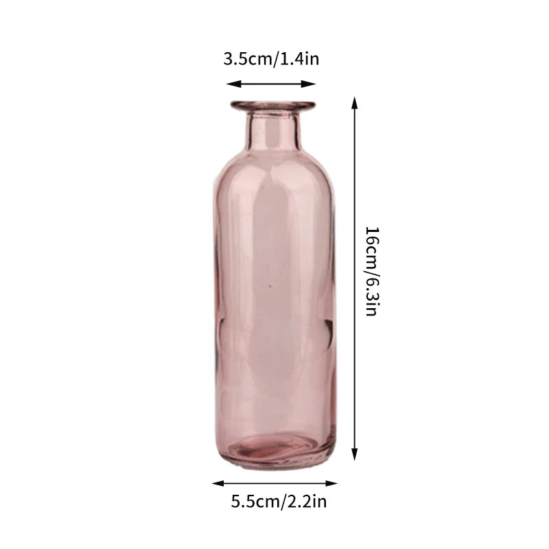 Brown Retro Glass Vase Plant Flowers Bottle Flower Arrangement Hydroponic Terrarium Desktop Vase Creative Home Decor Flower Pot