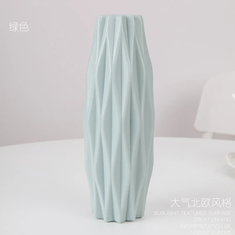 Modern Nordic Plastic Flower Vase, Pink, Blue, White Pot, Basket, Home, Living Room Decoration, Ornament, Arrangement