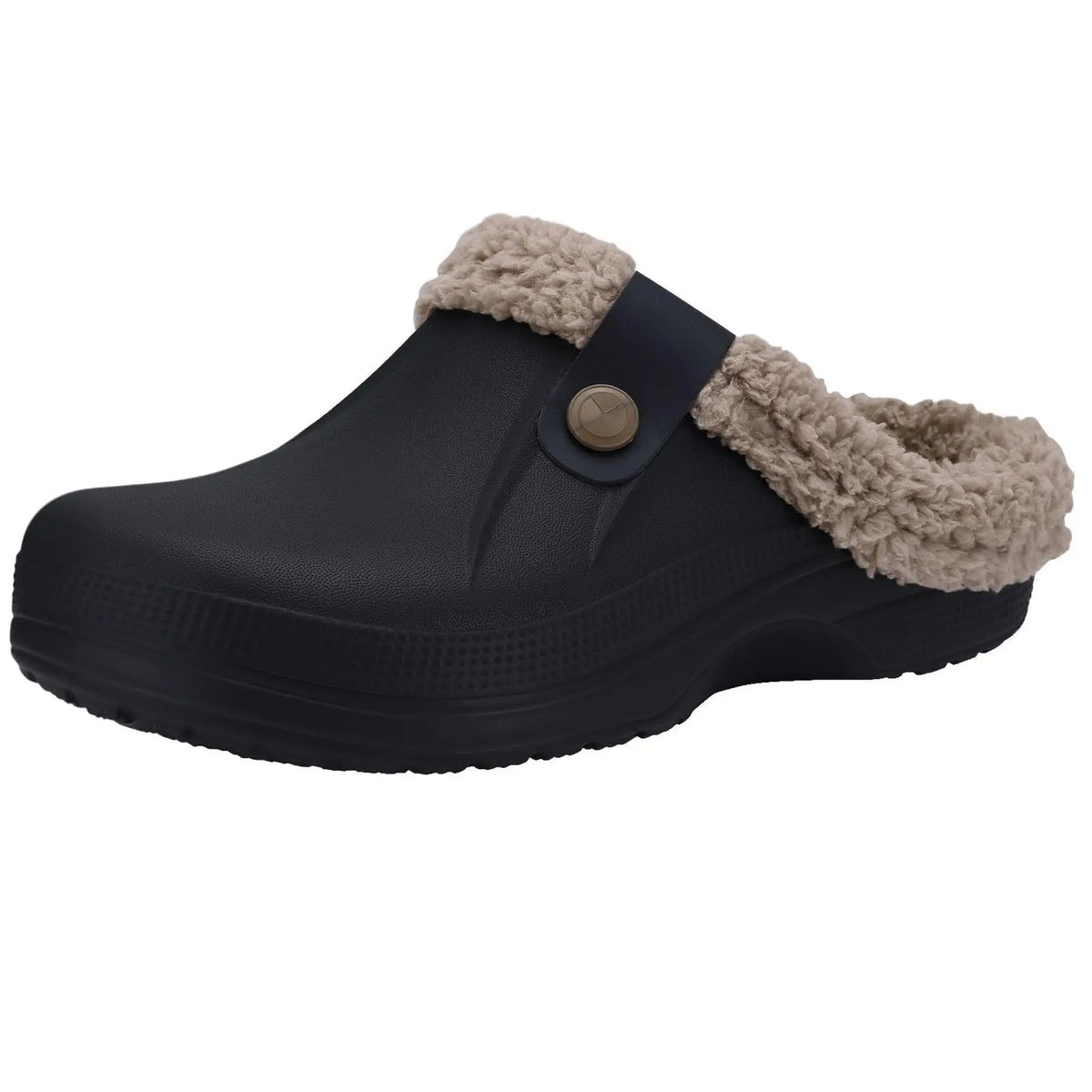 Winter Fur Furry Slippers For Men Outdoor Fashion Waterproof Plush Cotton Slippers Indoor Warm Cozy Non-slip Home Shoes