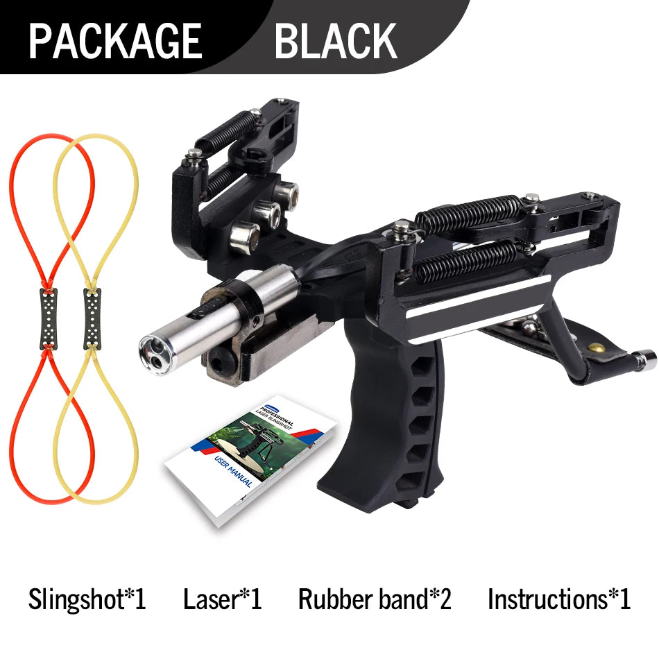 4-Color Powerful Laser Slingshot, Outdoor Hunting Shooting, Fast Sling Shot, Rubber Band Set, Practice Competition Exclusive