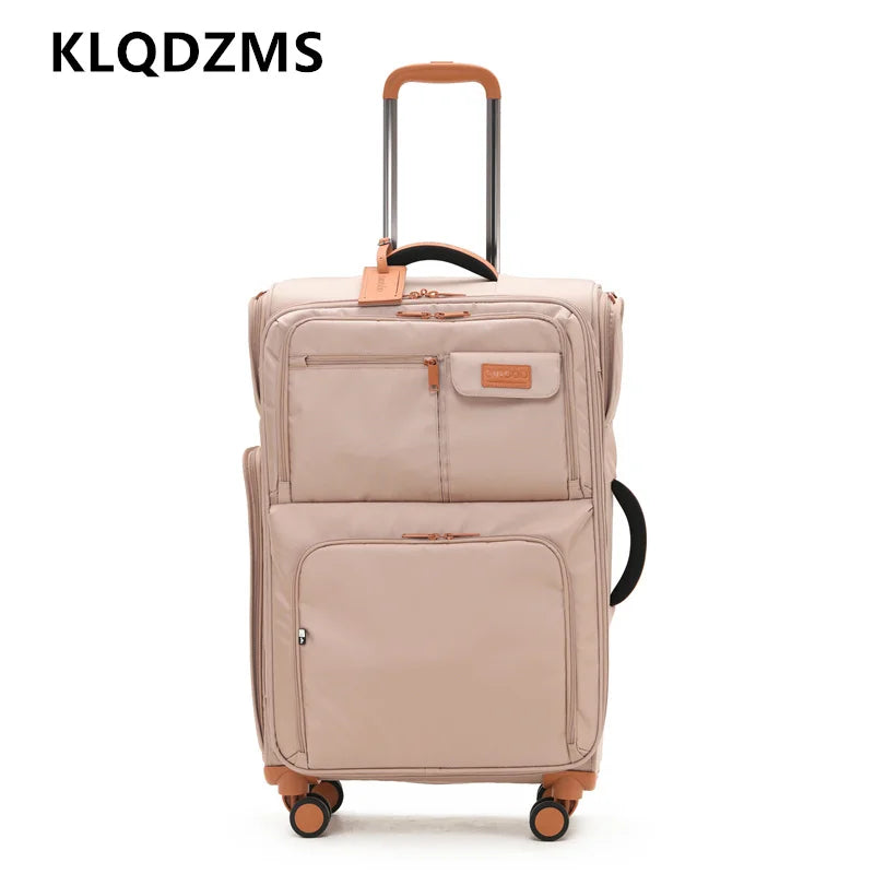 KLQDZMS Luggage Travel Bag Set Men's Boarding Box Women's Trolley Case Oxford Cloth Large Capacity 20"24"28 Inch Suitcase